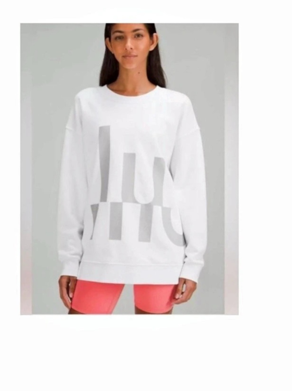 Lululemon Perfectly Oversized Crew *Graphic Sweatshirt White